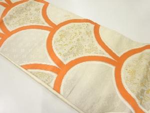 アンティーク 青海波に鶴・宝尽くし模様織出し袋帯(材料)